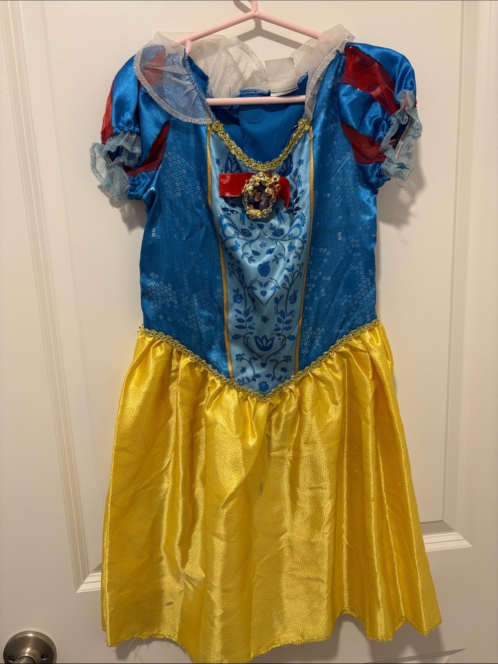 Disney Blue and Yellow Classic Princess Dress with Red Accents